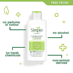 Hidratante Simple con glicerina y aceite de borraja para piel suave.