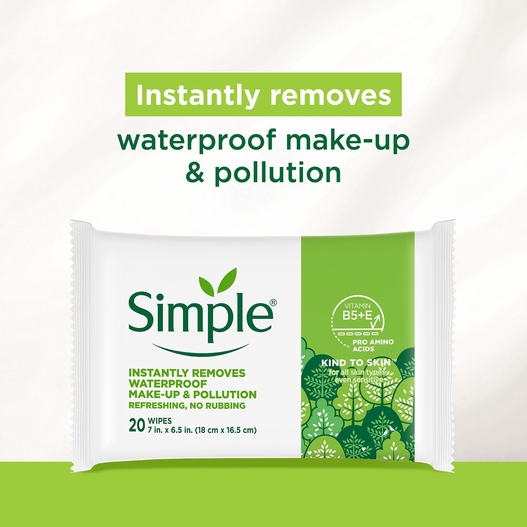 Simple Kind To Skin, toallitas desmaquillantes para rostro, eliminan maquillaje a prueba de agua con suavidad