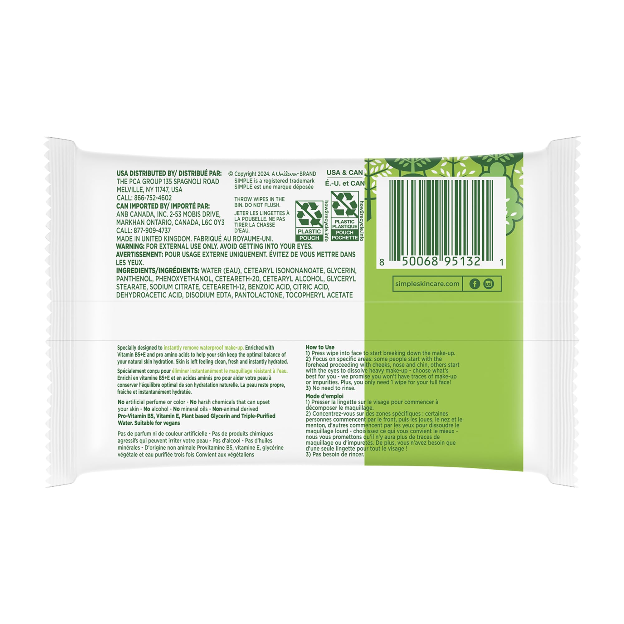 Simple Kind To Skin, toallitas para rostro y ojos, uso diario cómodo
