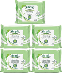 Toallitas Simple de limpieza facial de viaje para piel sensible y maquillaje resistente