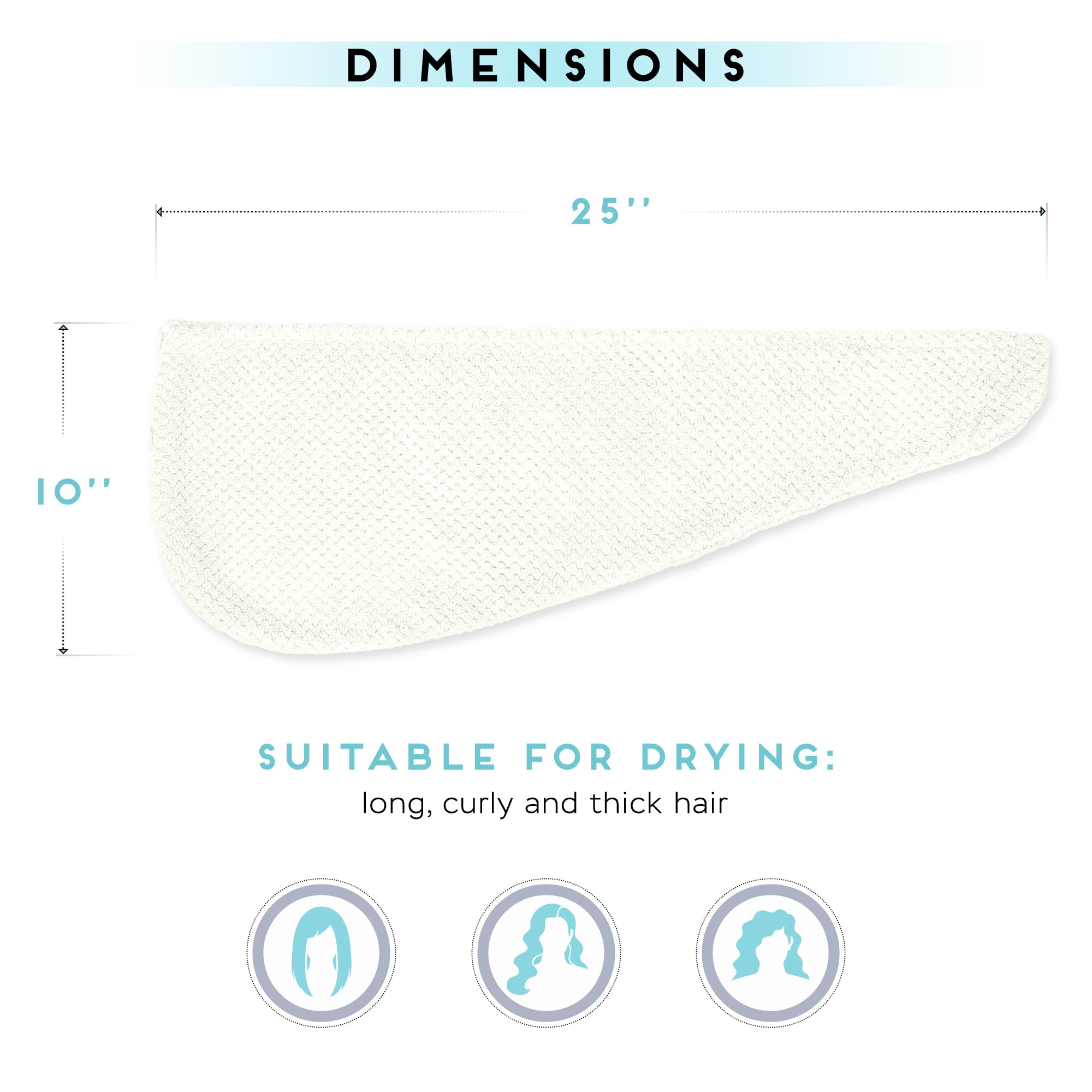 SimpleField: secado fácil para cabello marfil, diseño ligero y absorbente