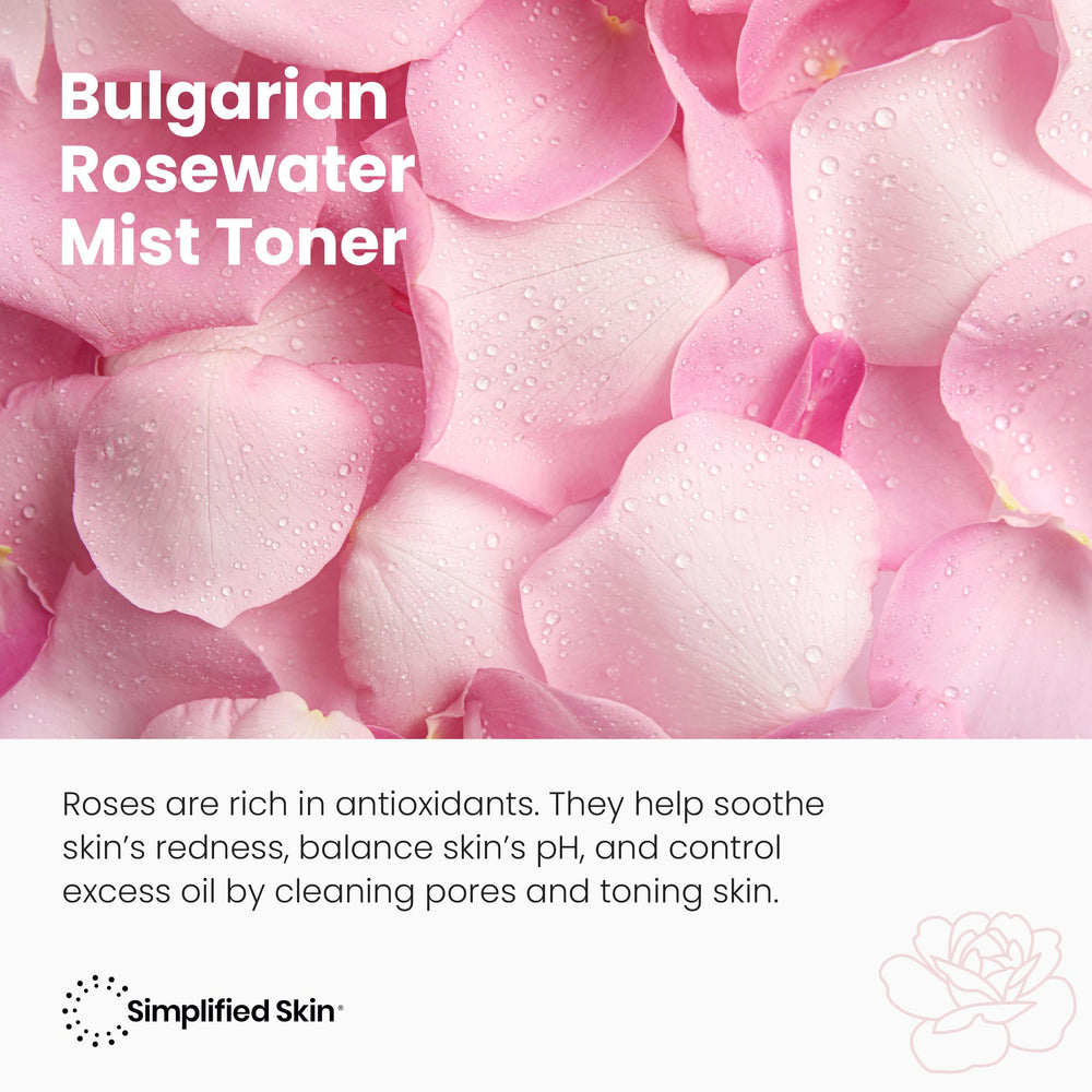 Bruma de rosas de Simplified Skin brinda sensación de spa en casa.