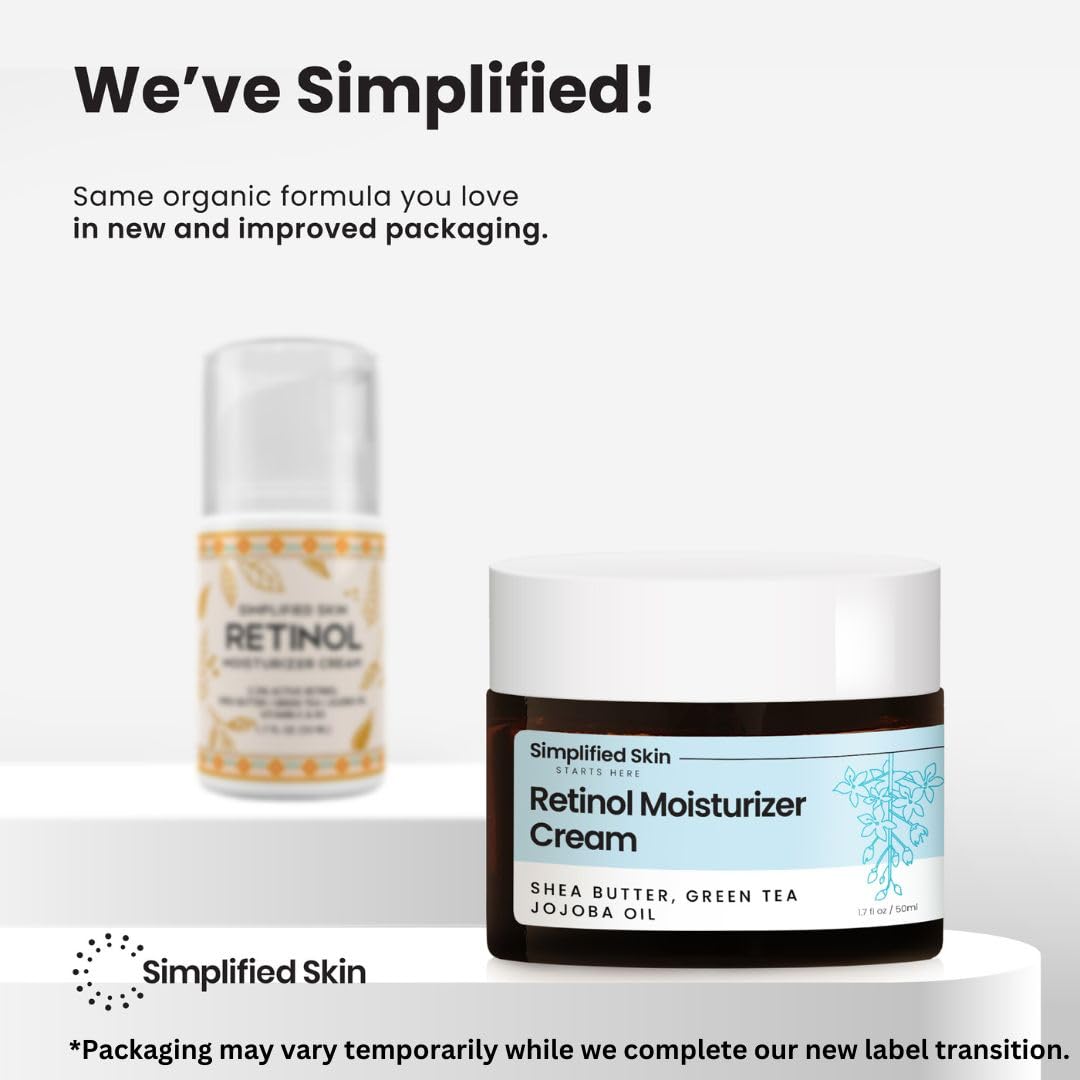 Simplified Skin Retinol aplicación nocturna; ritual de cuidado.
