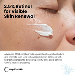 Simplified Skin Retinol hidratación con ácido hialurónico para mayor hidratación.