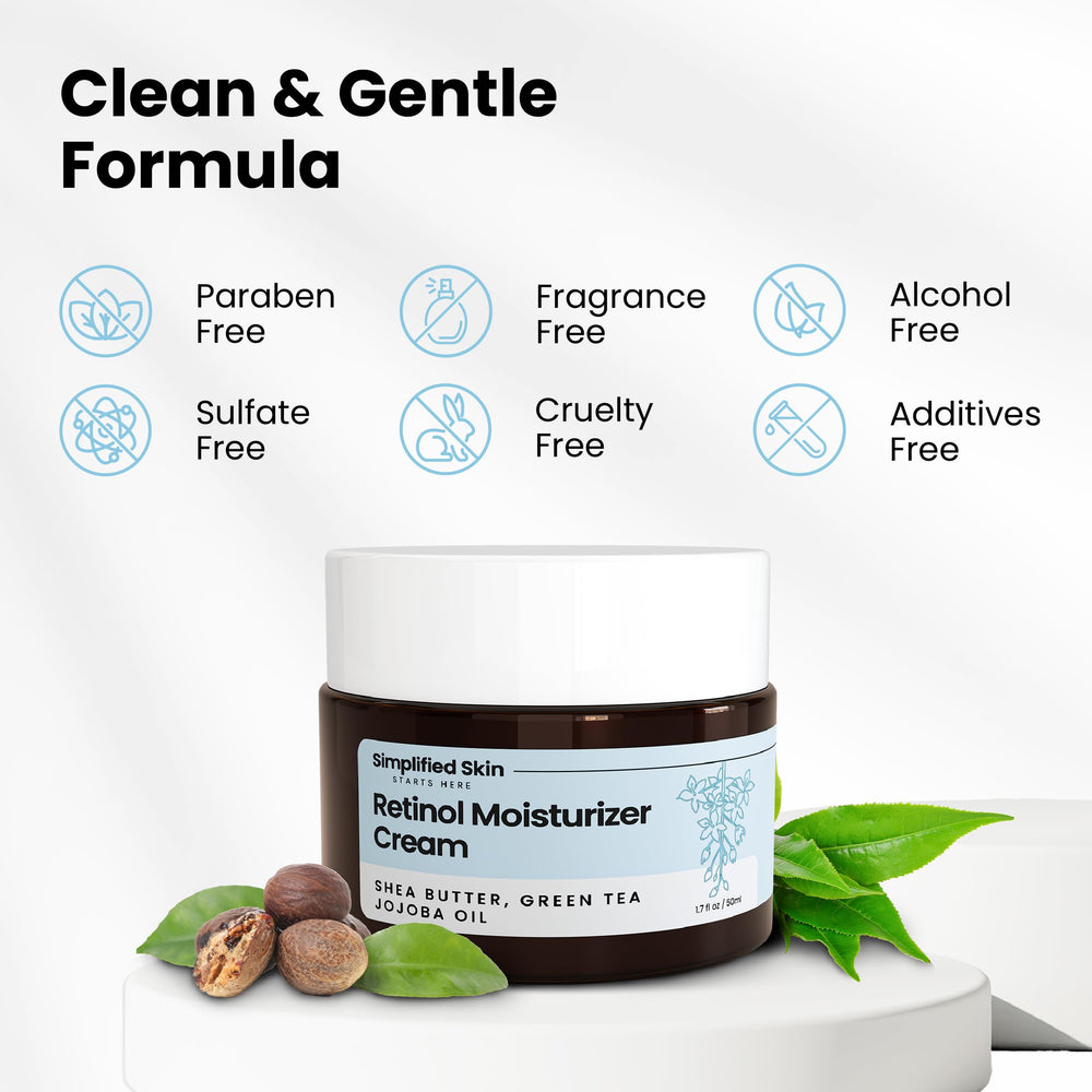 Simplified Skin Retinol con Vitamina E y B5 hidrata la piel.