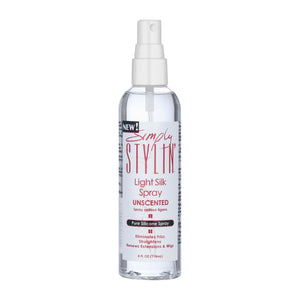 Simply Stylin Light Silk Spray: botella-aplicacion para control del encrespamiento y acabado suave
