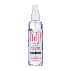 Simply Stylin Light Silk Spray: botella-aplicacion para control del encrespamiento y acabado suave
