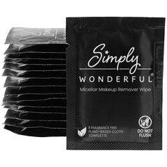 Simply Wonderful toallitas desmaquillantes con agua micelar para limpieza suave