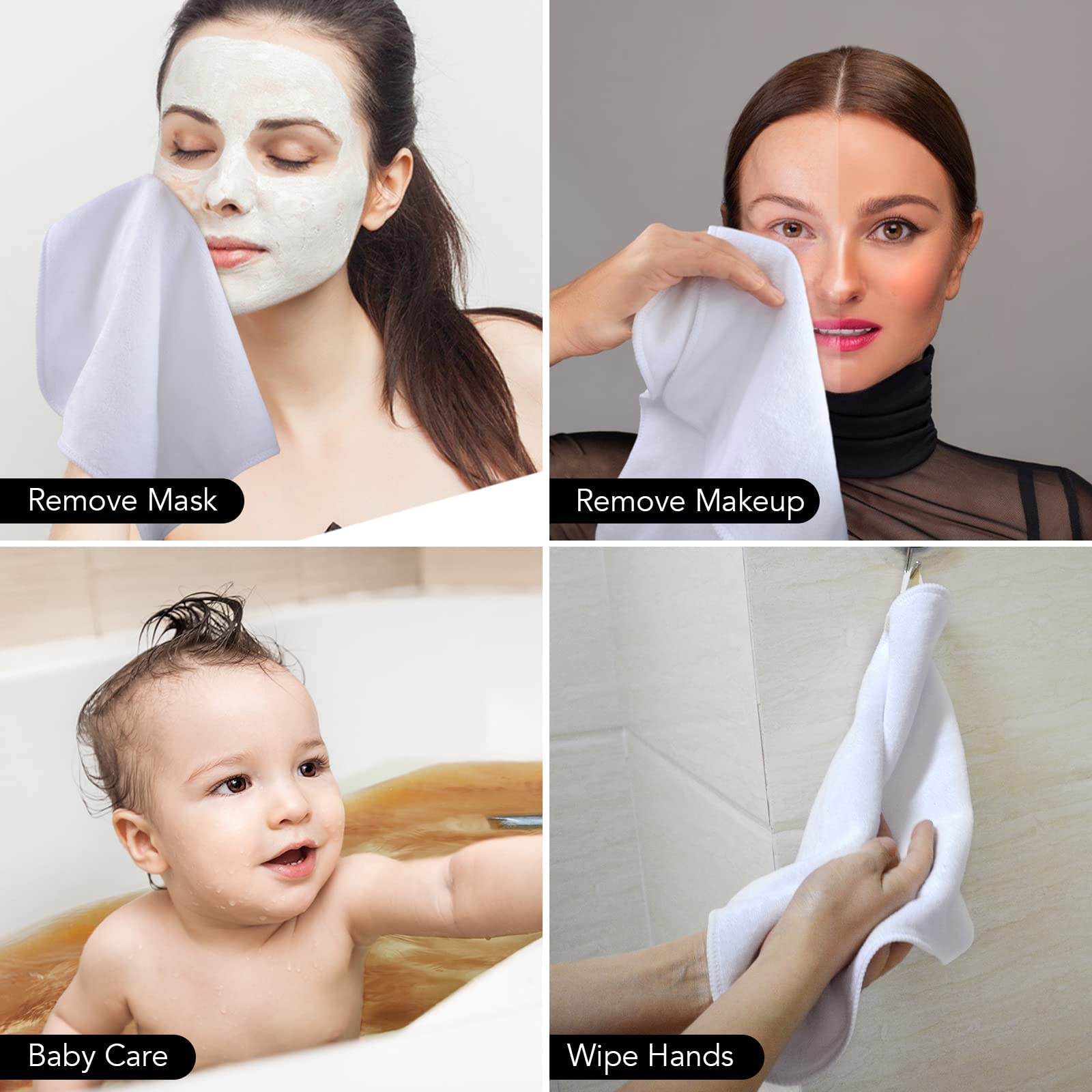 SINLAND uso diario, paño facial de microfibra para desmaquillar con agua.