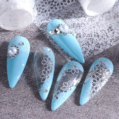 Sinsen holo de flores, efecto destellos para uñas brillantes.