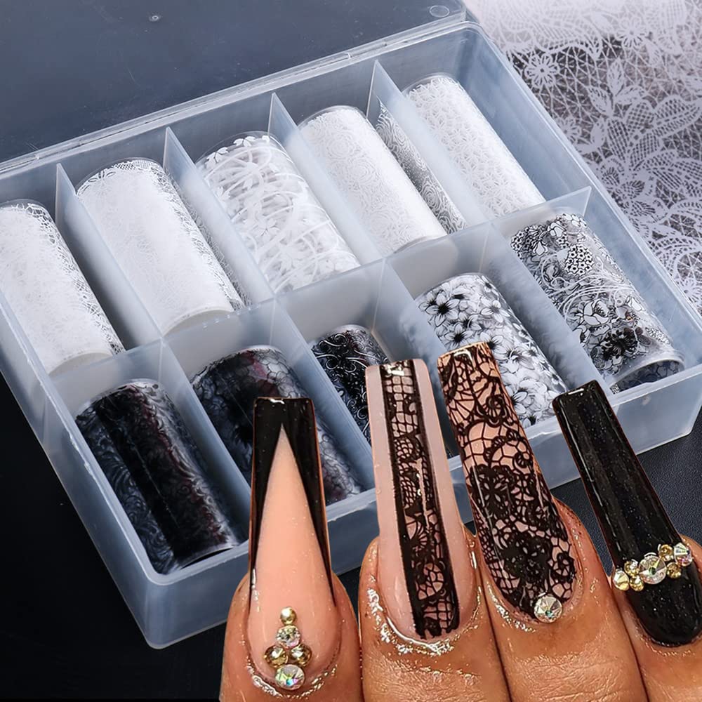 Sinsen encaje floral en uñas para un acabado elegante y duradero.