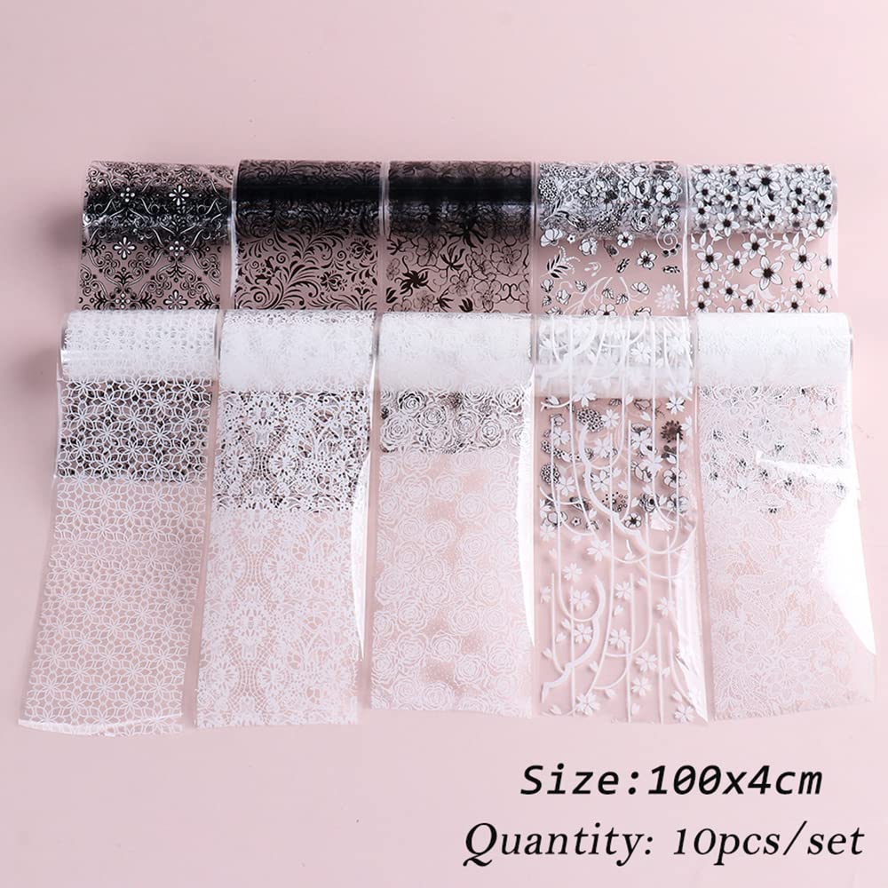Sinsen encaje variado en foil, ideal para DIY de uñas.