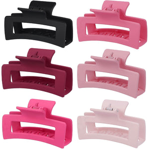Pinza para cabello Sisiaipu mediana rosa, ideal para fijar peinado diario sin esfuerzo.
