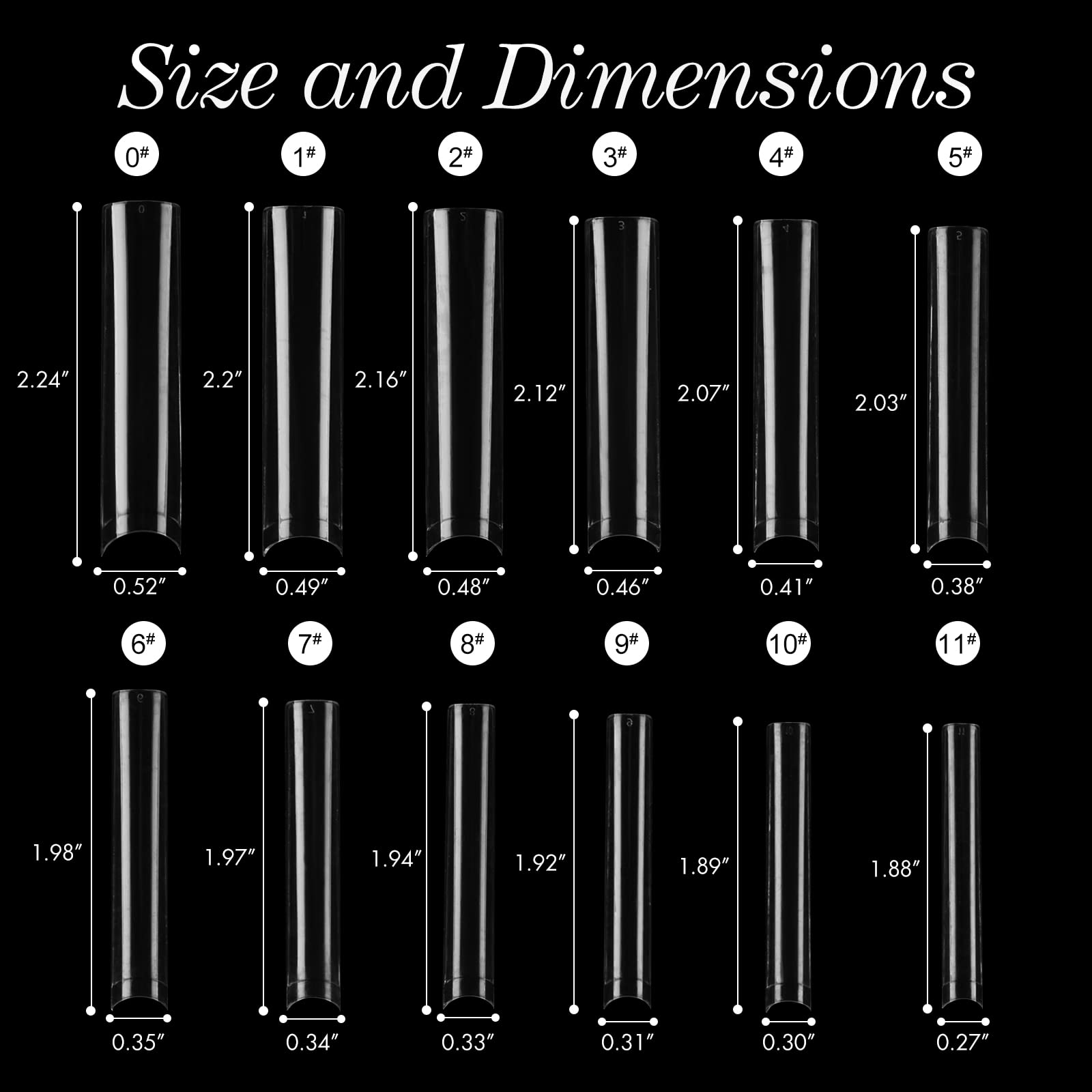 SITELENABY extensiones acrílicas cuadradas 3XL translúcidas, aptas para uso en casa y salón.