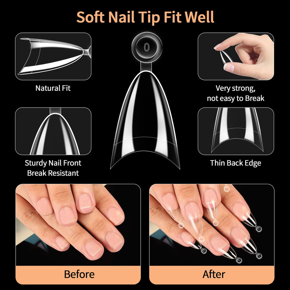 SITELENABY Set de 300 piezas: opción completa para extender uñas en casa