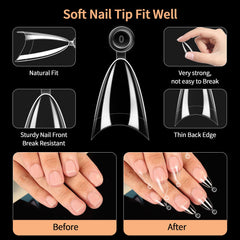 SITELENABY Set de 300 piezas: opción completa para extender uñas en casa