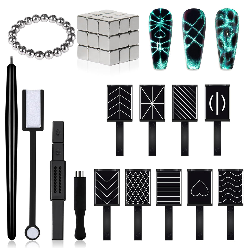 SiUSIO conjunto de imanes ojo de gato para uñas, ideal para lograr efectos variados.
