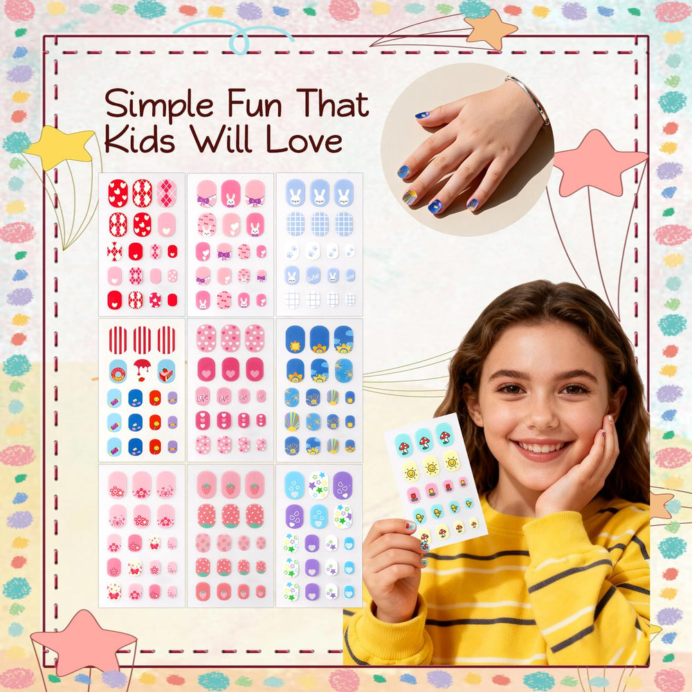 SIUSIO pegatinas de uñas, seis tallas para dedos pequeños y ajuste cómodo