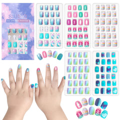 Uñas SIUSIO prepegadas para niñas, aplicación rápida para actividades divertidas.
