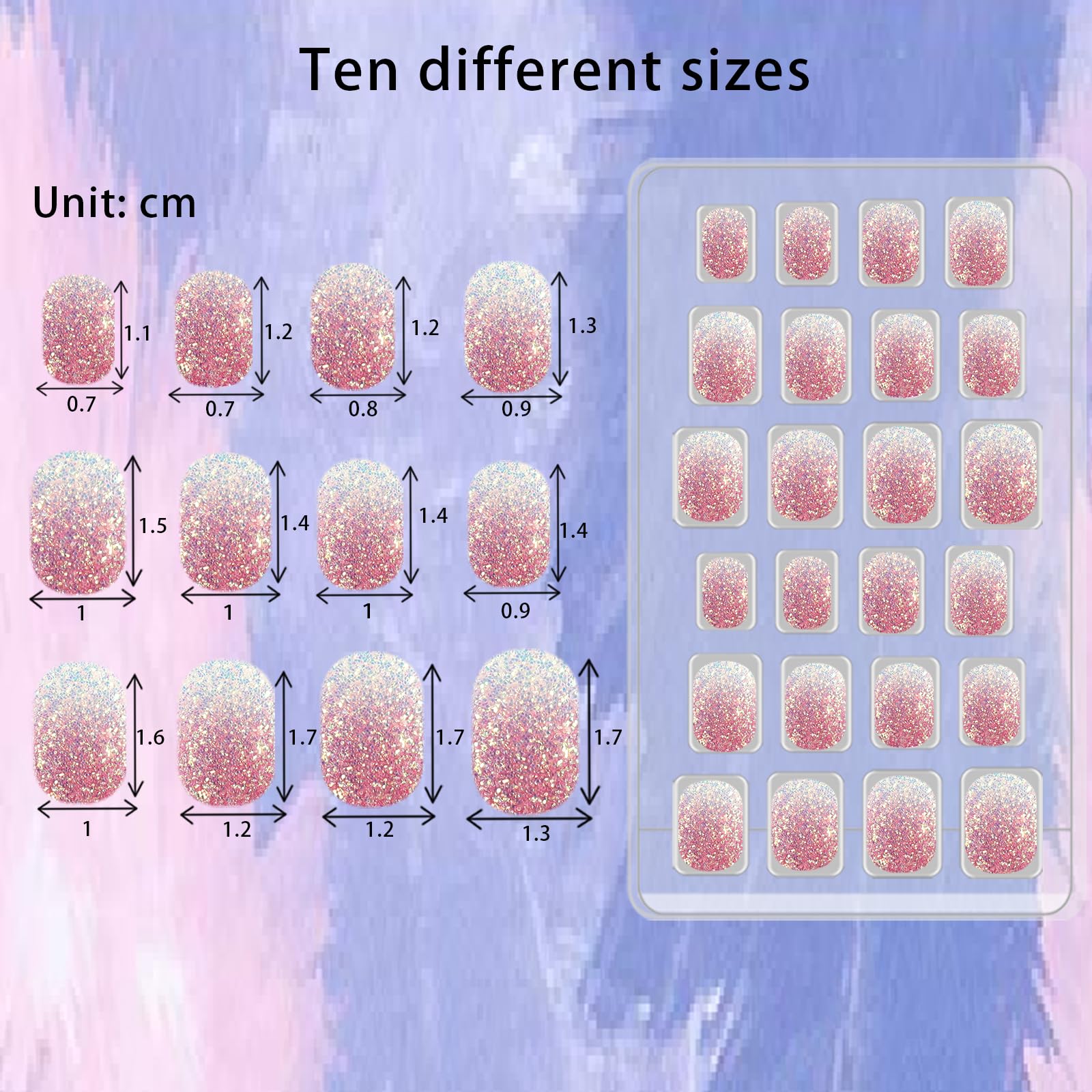 Uñas SIUSIO para niñas de diversas medidas, ajuste cómodo