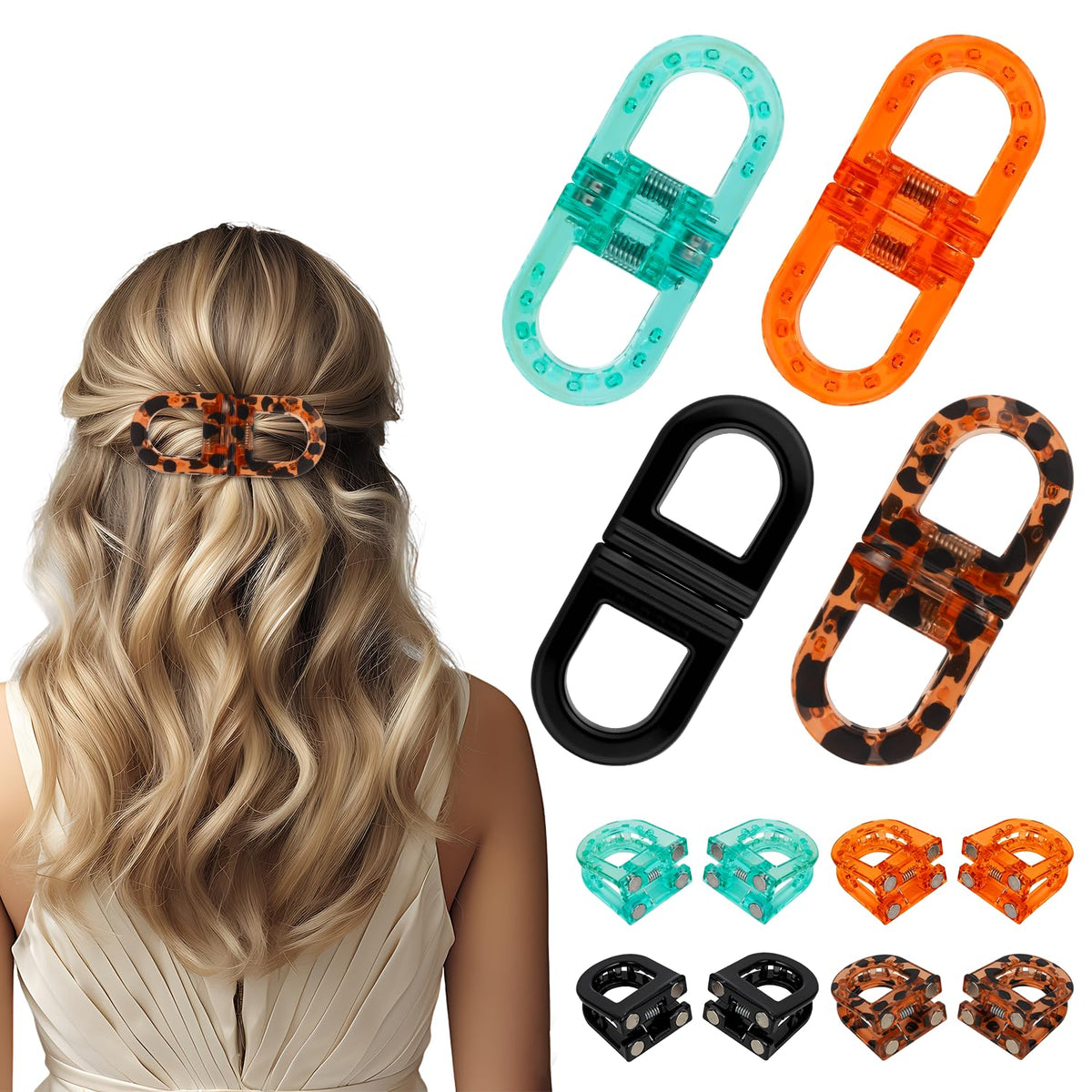 Clips magnéticos SJFMDN con agarre-firme para peinados duraderos.