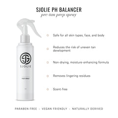 SJOLIE Sunless equilibrante: preparación de piel con pH balanceado para un bronceado más uniforme.