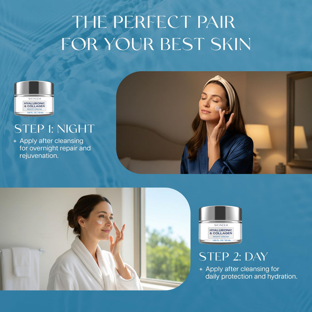 Aplicación rostro noche con Skin 2.0 para nutrición