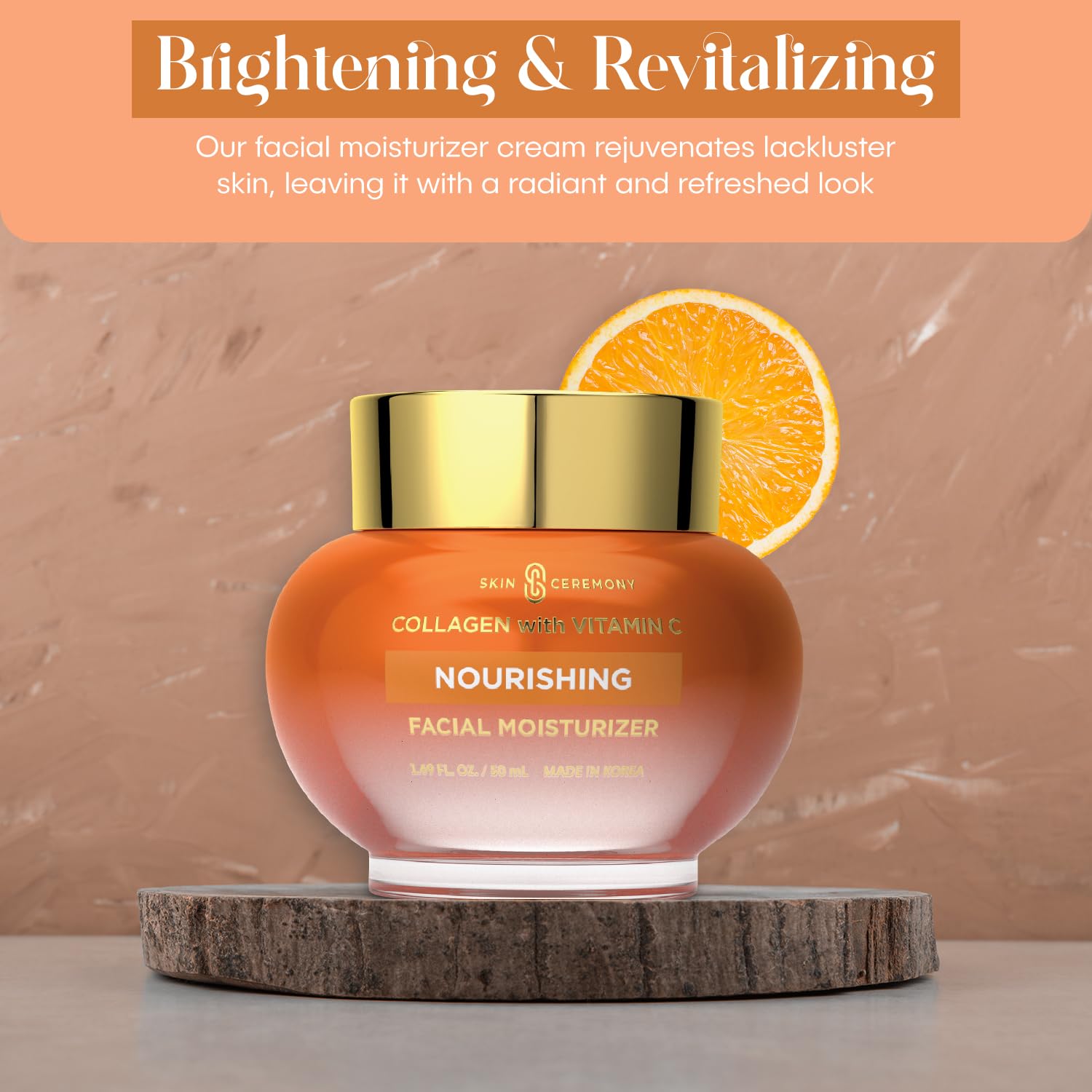 Skin Ceremony piel radiante con vitamina C para tono más uniforme.