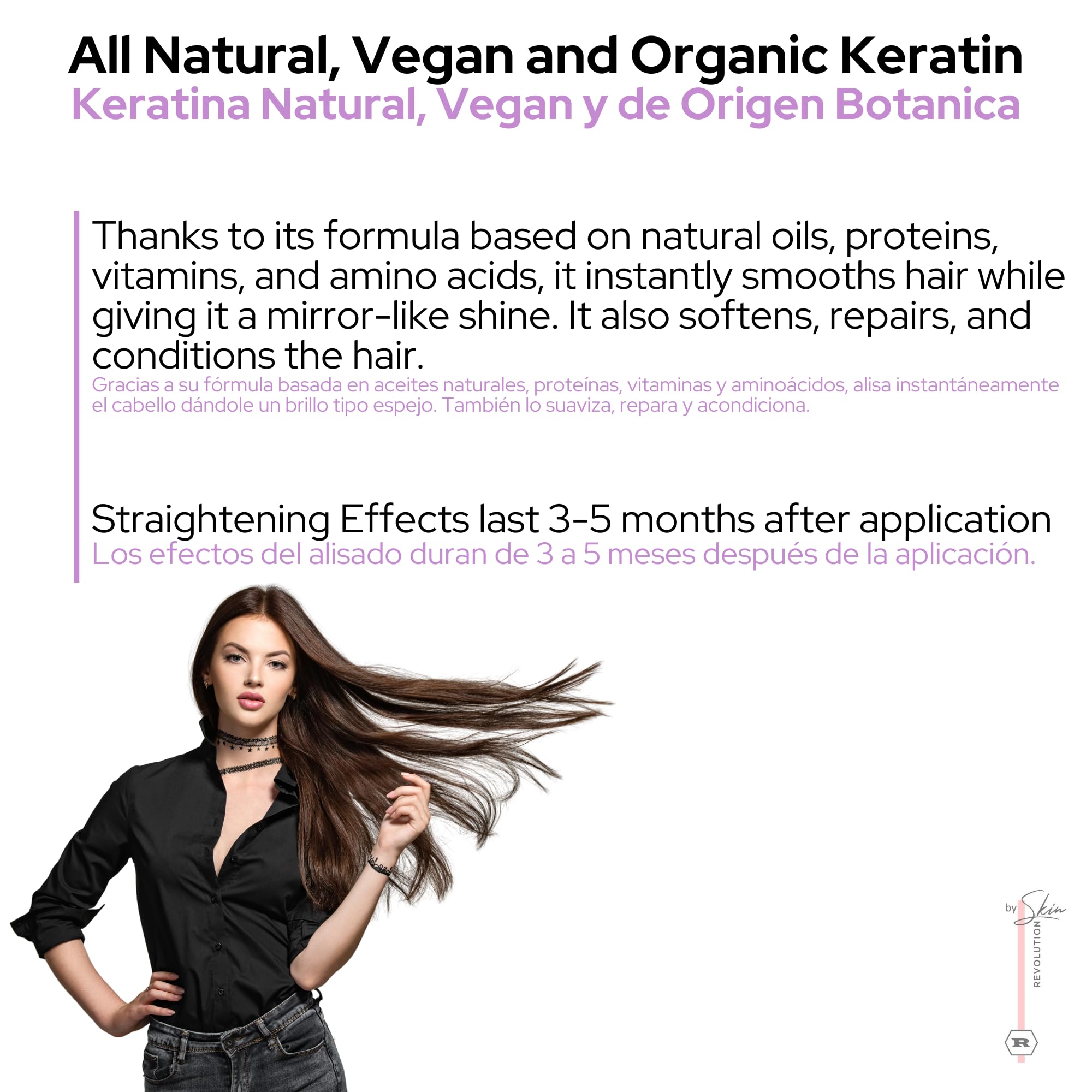 Cabello liso y brillante tras el uso del Ritual Botánico Keratina Orgánica.