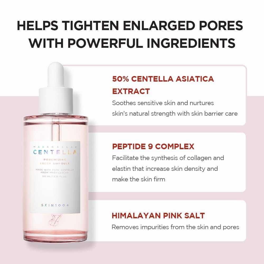 Mezcla hidratante 30% con aloe y Centella para cuidar poros y humectar.