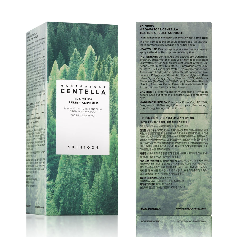 SKIN1004 Tea-Trica ampolla para aplicación diaria y rápida absorción.
