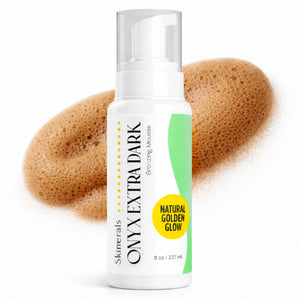 Skinerals bronceador mousse extra oscuro para rostro y cuerpo, tono intenso.