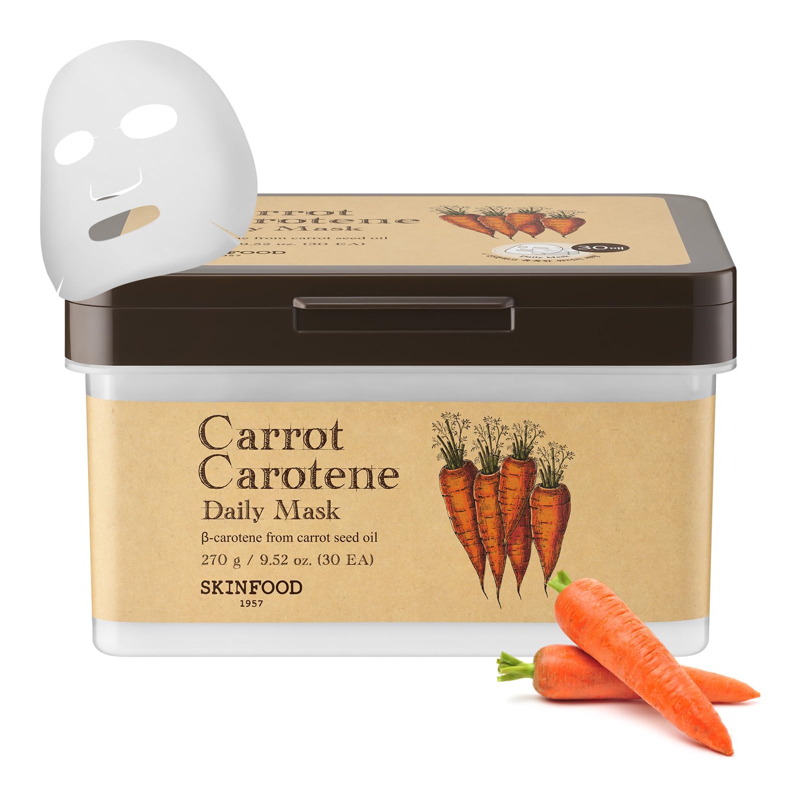 Mascarilla SKINFOOD Zanahoria Caroteno: hidratación rápida para piel sensible