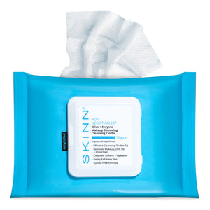 SKINN Toallitas Desmaquillantes Hidratantes con empaque sellado, ideal para uso diario.