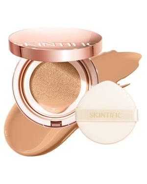 SKINTIFIC Cushion de Cobertura Total taupe-beige para tono uniforme.