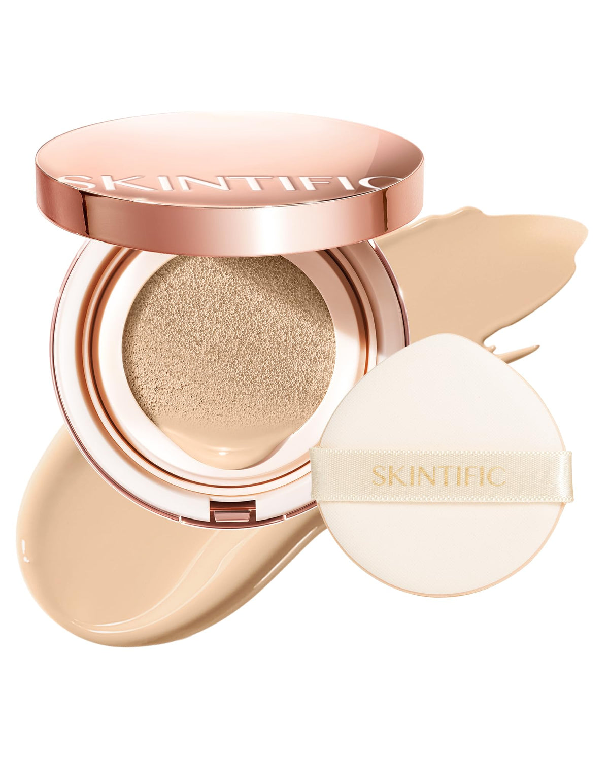 SKINTIFIC Cushion Cobertura Total 01W Warm Vanilla tono uniforme y cobertura notable