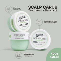 Skirifine exfoliante con cristales de azúcar natural para cabello limpio.