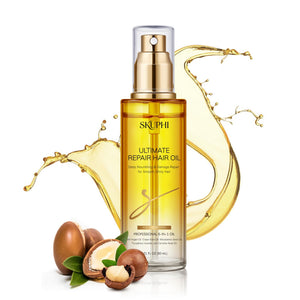 SKUPHI Hair Oil Spray, botella con aceite de argán para cabello suave y brillante