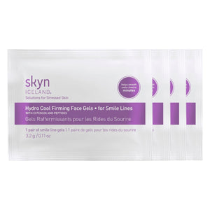 Skyn ICELAND parches Hydro Cool para suavizar líneas de sonrisa y refrescar la piel.