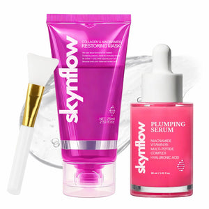 Mascarilla de colágeno despegable de skynflow lista para hidratar la piel durante la noche.