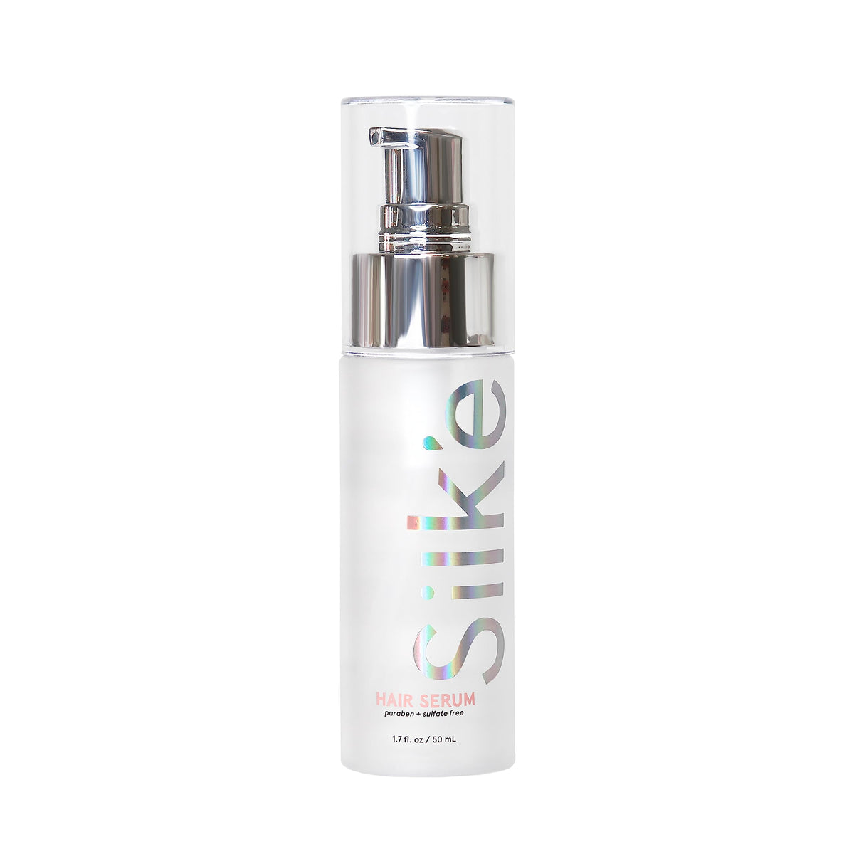 Sleek'e Silk'e Serum: botella con acabado sedoso para cabello suave.