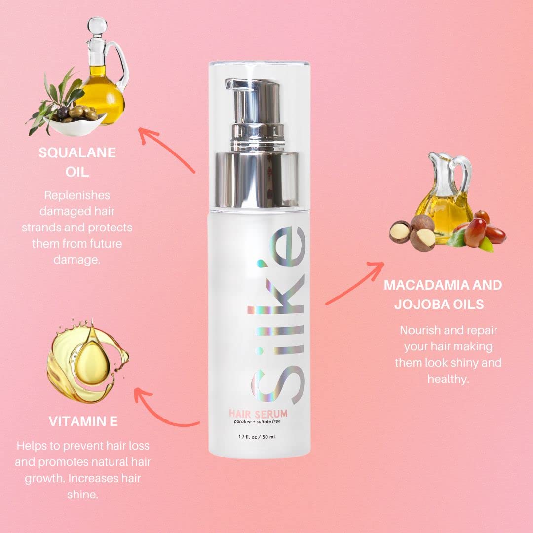 Sleek'e Silk'e Serum: brillo satinado que realza el cabello.