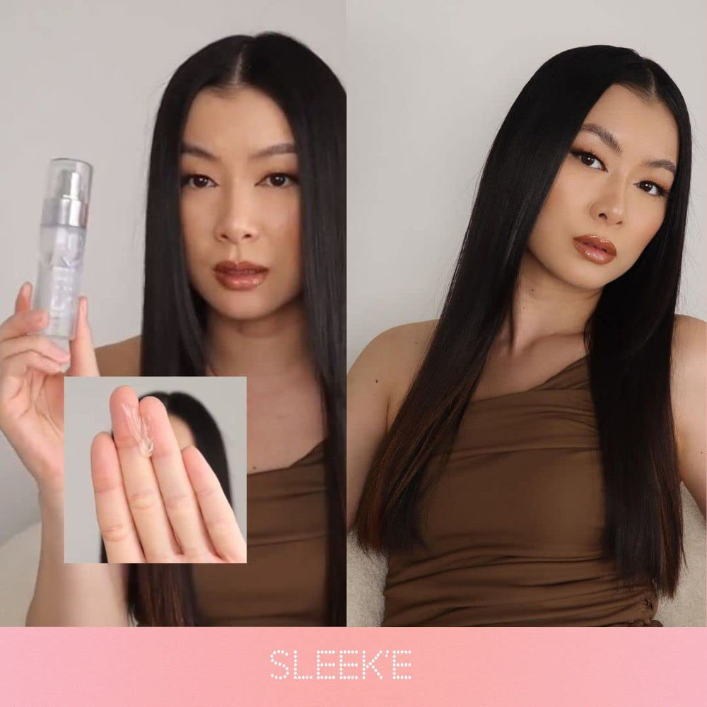 Sleek'e Silk'e Serum: control del frizz para peinados elegantes.