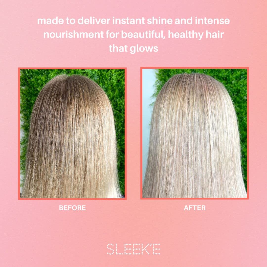 Sleek'e Silk'e Serum: protección contra calor para cabello sano.