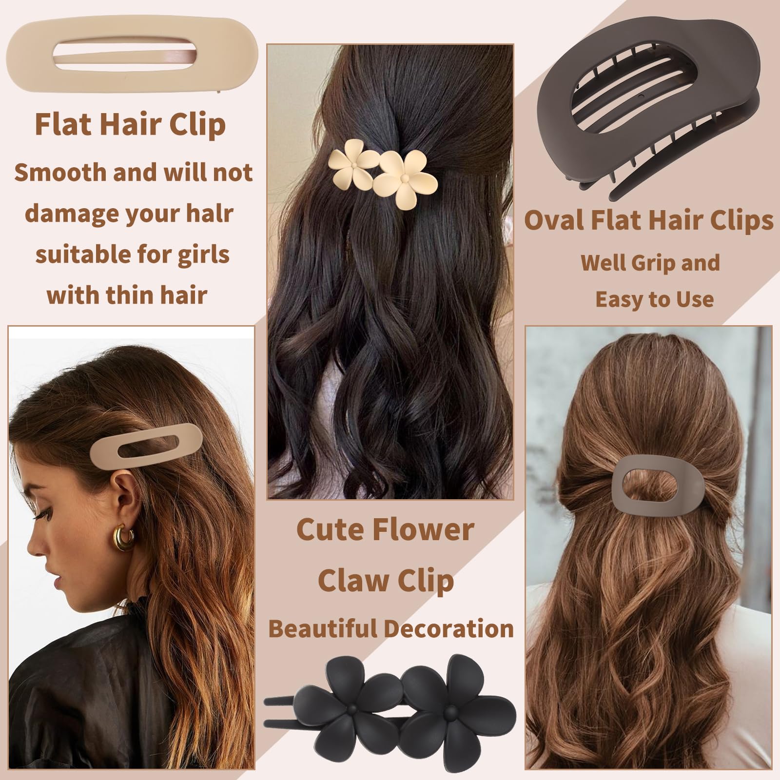 Slevaty pinzas planas compatibles con pelo fino y grueso para mayor agarre.