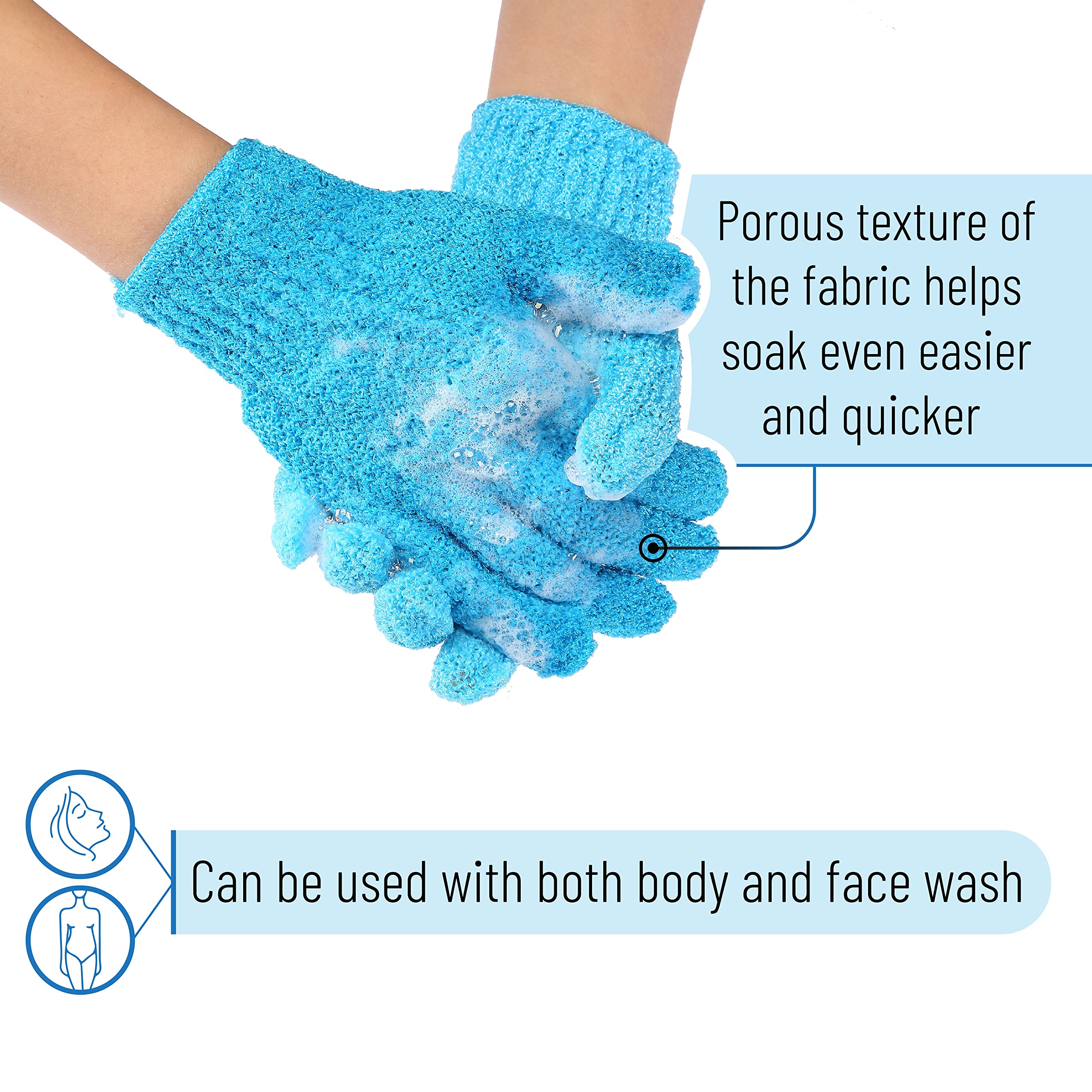 Conjunto de guantes Slick Solutions para ducha y cuidado corporal