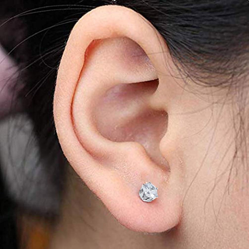 Aretes CZ pre-cargados calibre 20 de SLVIEKAE con brillo