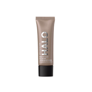 Smashbox Halo Glow en botella, acabado radiante y cobertura ligera para uso diario.