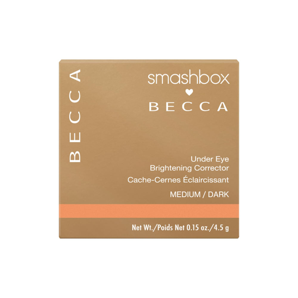 Smashbox x BECCA Corrector Antes Después: muestra reducción visual de ojeras.