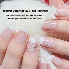 Snmzlc adhesivos de uñas francesas, alta adherencia para aplicación rápida.